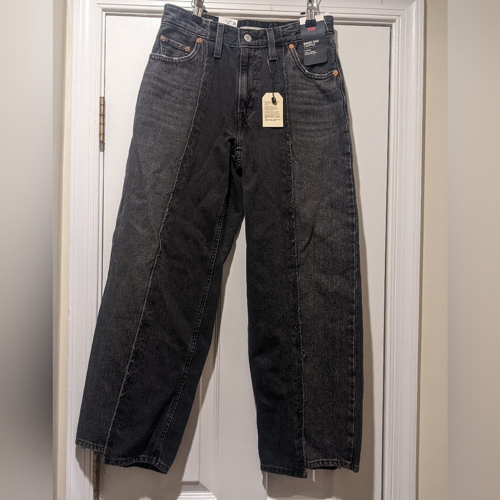 NWT Women's 26 Levi's Two-toned Baggy Dad Cropped Jeans